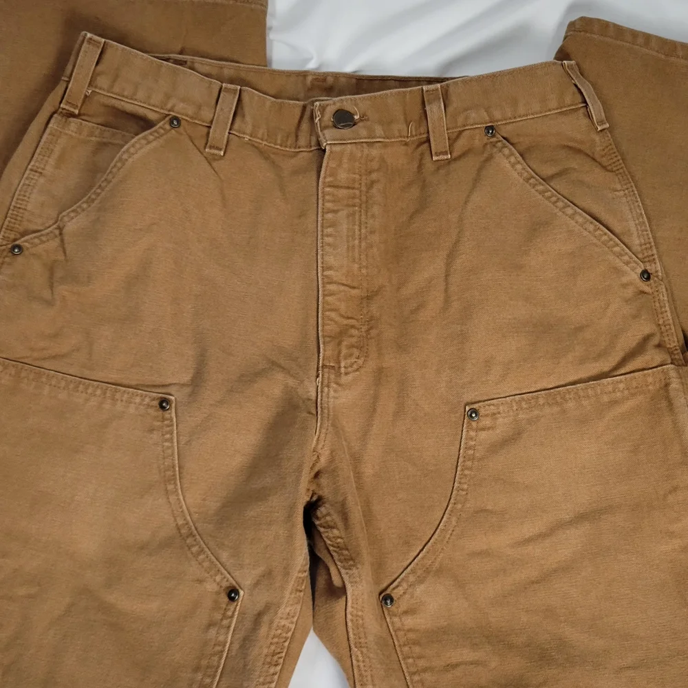 Carhartt Men's Tan Work Pants Size 34X32 - Picture 12 of 13